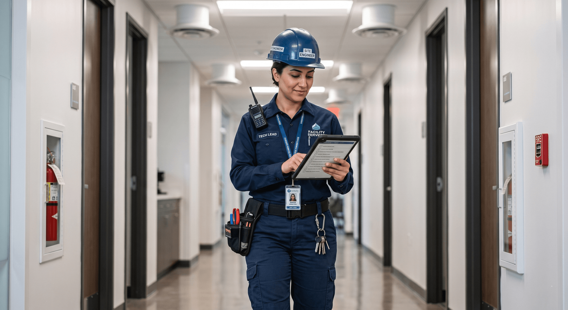 Professional commercial maintenance technician at work — Founding Members Community research