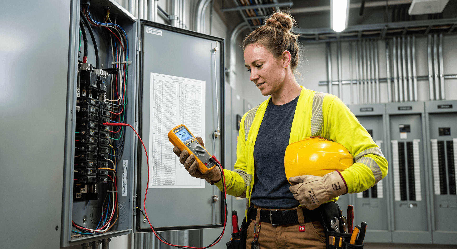 Professional electrical technician at work — Founding Members Community research