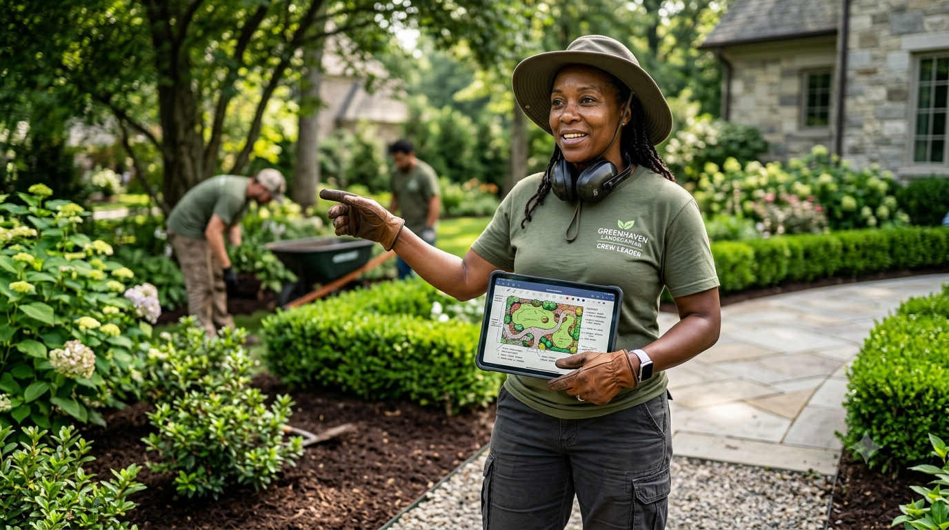 Professional landscaping technician at work — Founding Members Community research
