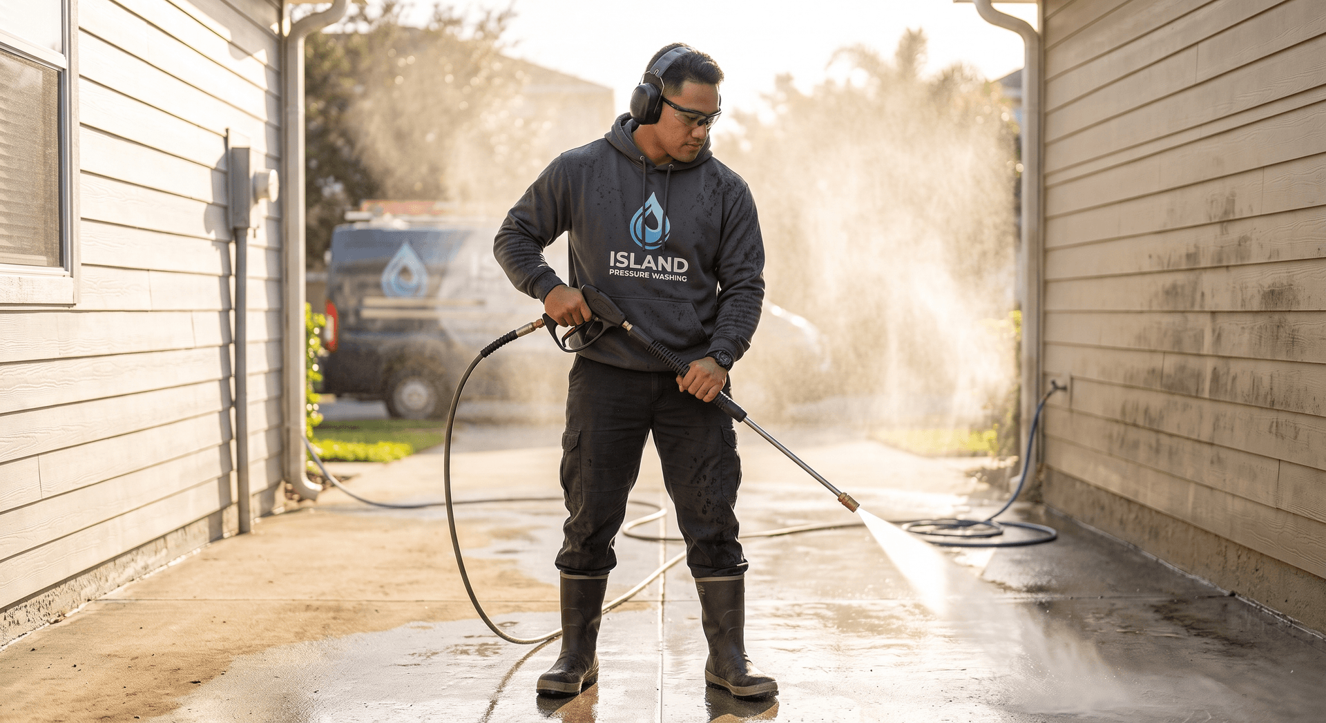 Professional pressure washing technician at work — Founding Members Community research